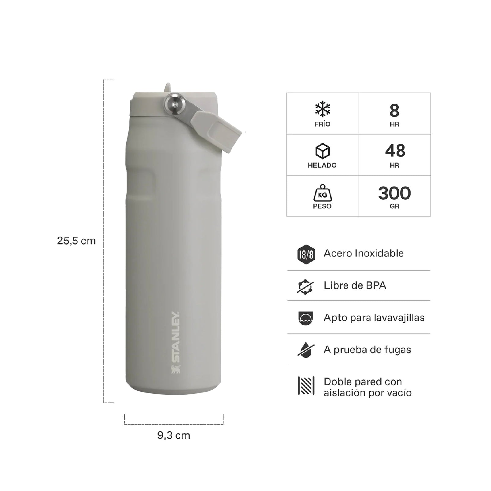 Botella Térmica Flip Straw Aerolight Ash | 710 ml 2 Botella Térmica Flip Straw Aerolight Ash 710 ml, vista 2 - Termos | MerchLAB