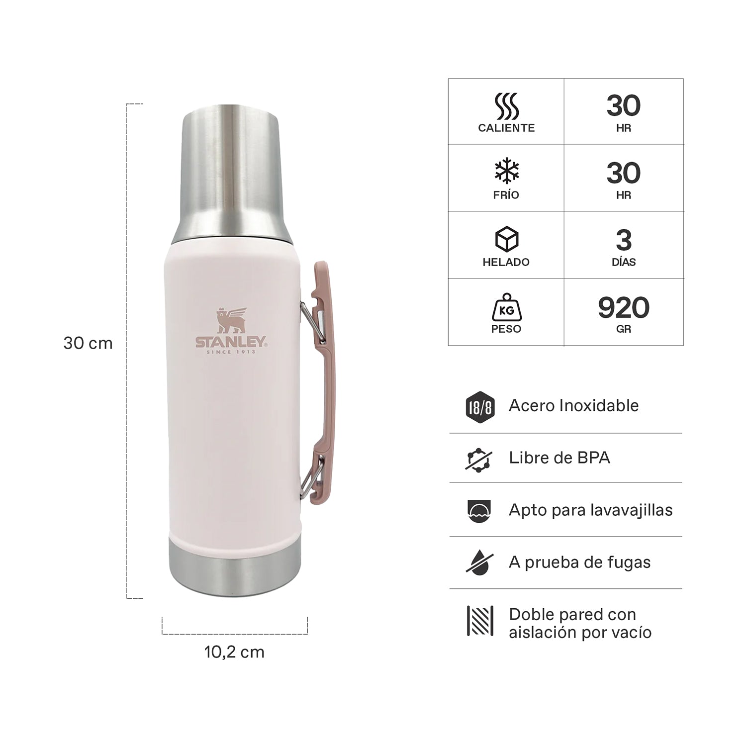 MATE SYSTEM CLASSIC ROSA PALO | 1.2 LT 2 MATE SYSTEM CLASSIC ROSA PALO 1.2 LT, vista 2 - Botellas Térmicas | MerchLAB