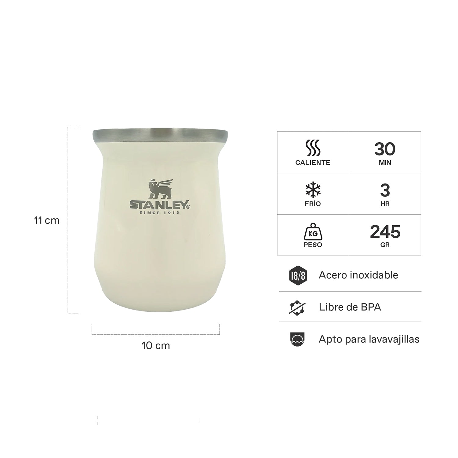 Mate Cream Gloss 236 ml 2 Mate Cream Gloss 236 ml, vista 2 - Mugs Corporativos | MerchLAB