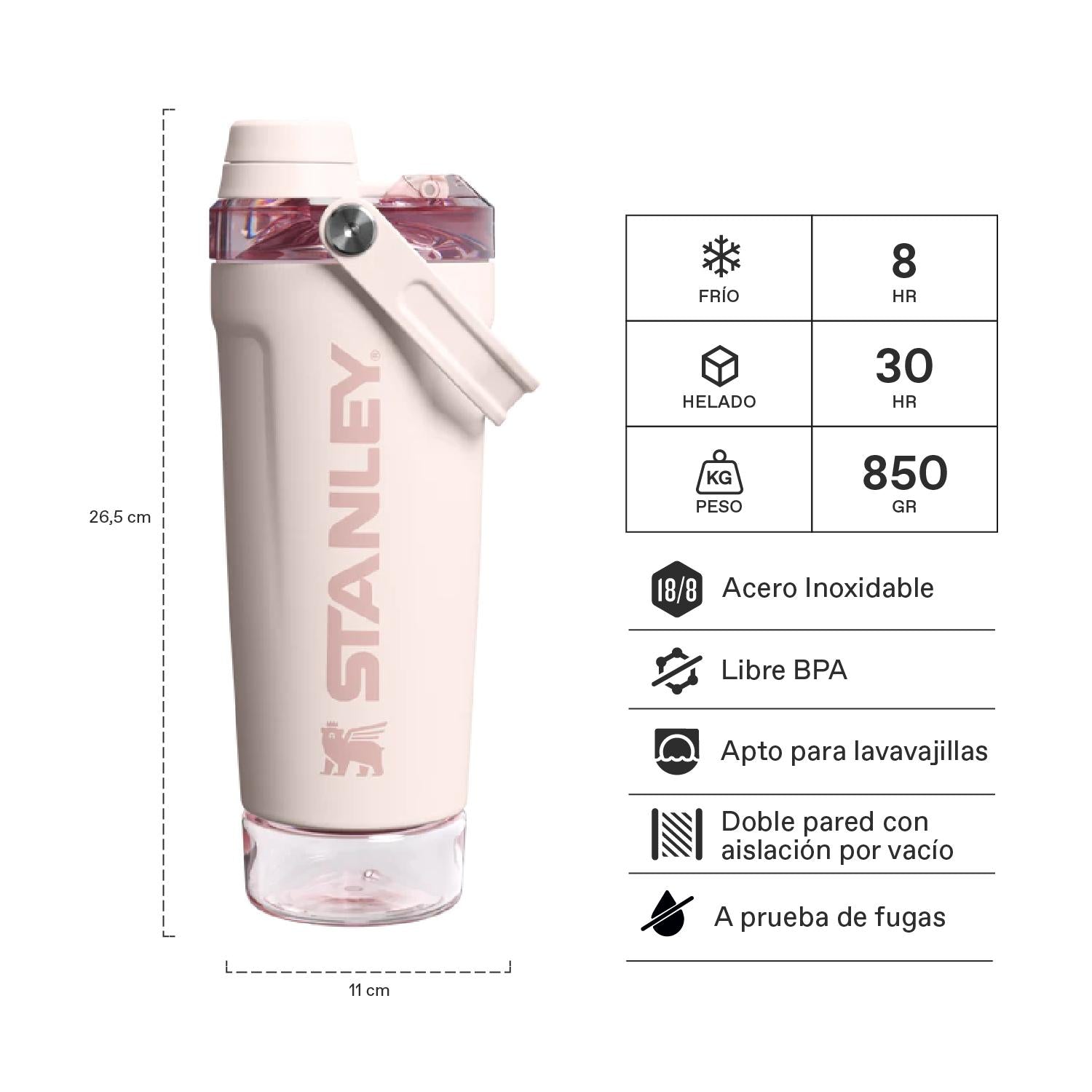 Vitalize Shaker Stanley Sage Rose Quartz | 591 ml 2 Vitalize Shaker Stanley Sage Rose Quartz 591 ml, vista 2 - Botellas Térmicas | MerchLAB