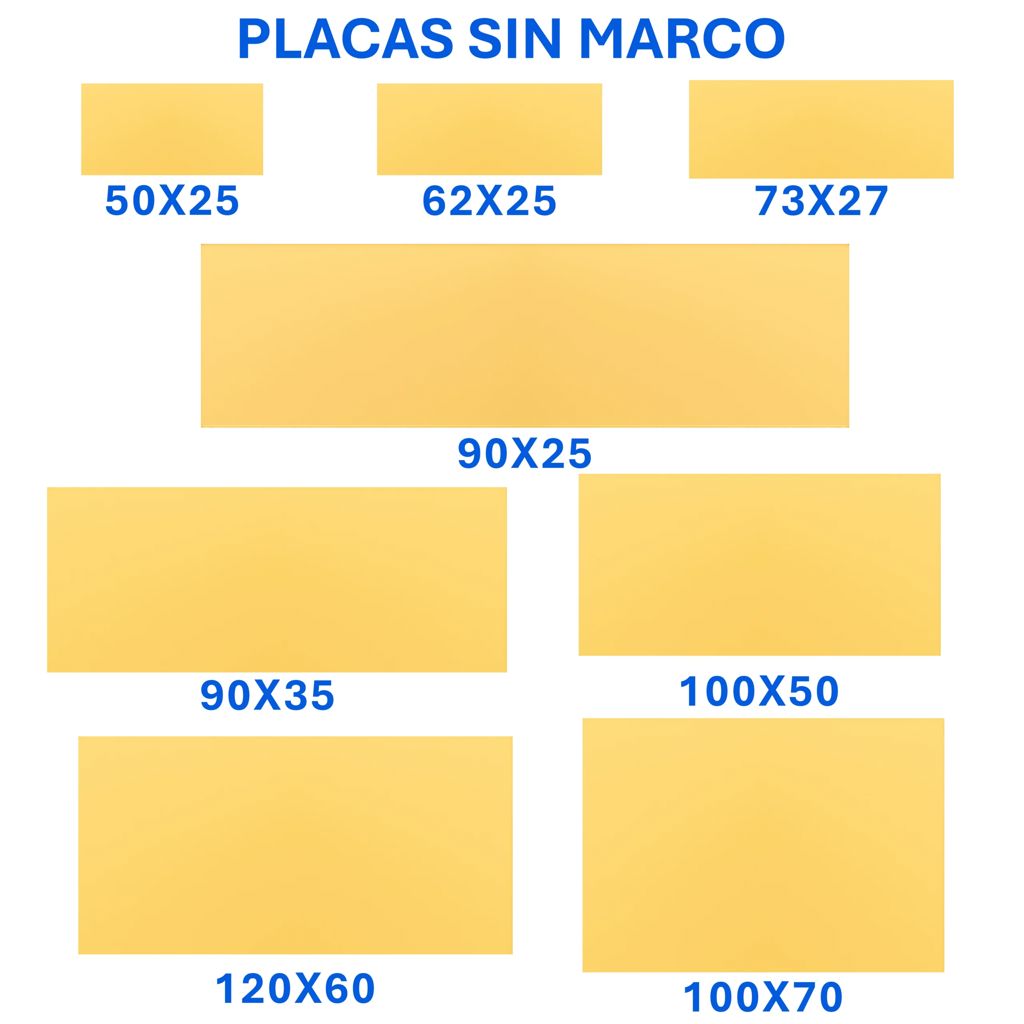 Placa Aluminio DORADO 3 Placa Aluminio DORADO, detalle - Placas | MerchLAB