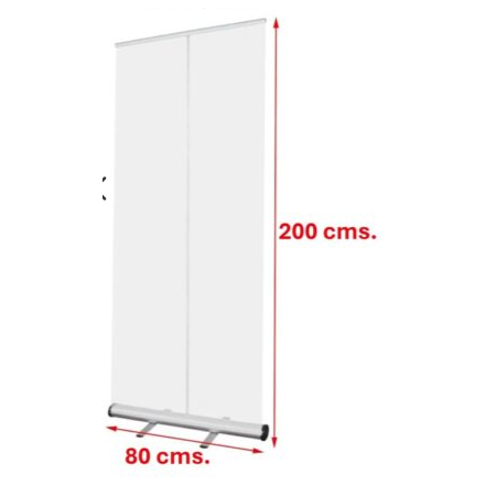 Pendón Roller 80 x 200 cm 2 Medidas del pendón roller: 80 x 200 cm