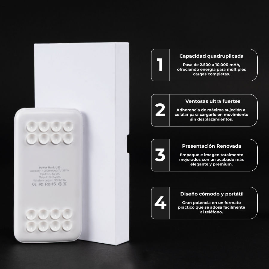 Cargador Power Bank Ventosas 1 Cargador Power Bank Ventosas
